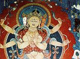 Tibet Guge 03 Tholing 13 White Temple 17 Parnasabari Parnasabari is an emanation of Tara that is golden in colour with three faces and six arms.  Her power helps overcome plagues and epidemics. Those who suffer from incurable conditions can still benefit from her blessings. Photo - Hein/Boelmann: Tibet � Der Wei�e Tempel von Tholing.